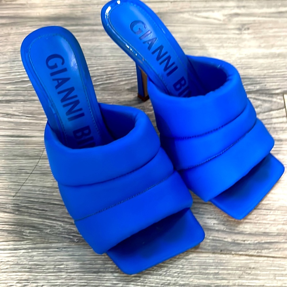 GIANNI BINI Blue Mule Heel size 7.5